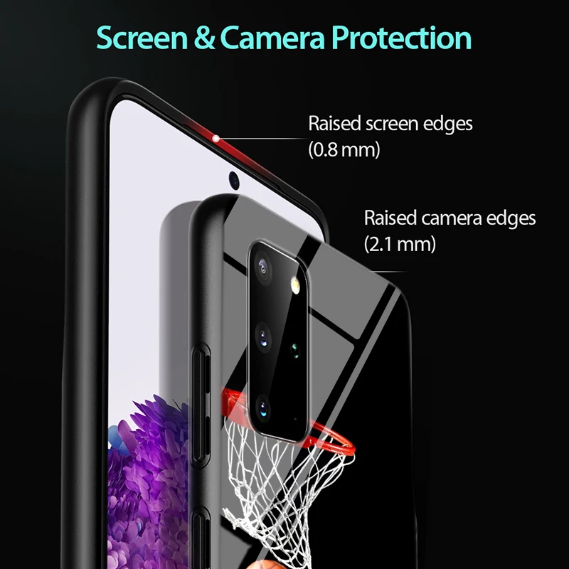 

Cool basketball Fashion for Samsung S20 Ultra Plus A91 A81 A71 A51 UW A41 A42 A31 A21 A21S A11 5G Bright Black Phone Case