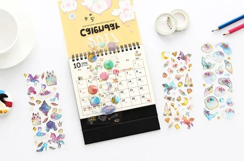 Креативная симпатичная ПВХ наклейка для ручного счета DIY s Kawaii мультяшный дневник фото Украшение скрапбукинг наклейка подарочные товары для рукоделия 06527