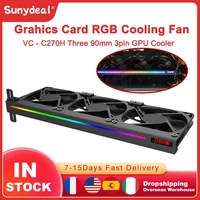 universal gpu cooler argb sync lighting 3pin graphics video card silent cooling fan rgb gamer cabinet pc case chassis radiator