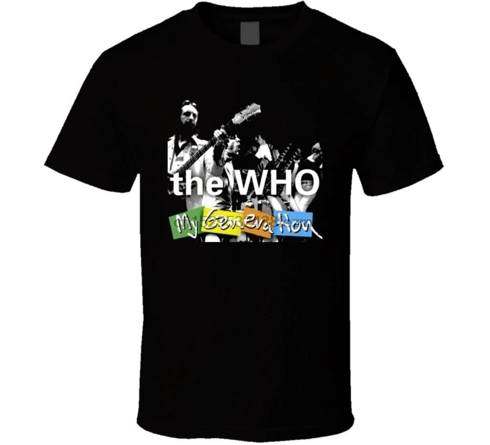 Футболка с музыкальной группой The Who My Generation Мужская хлопковая футболка коротким