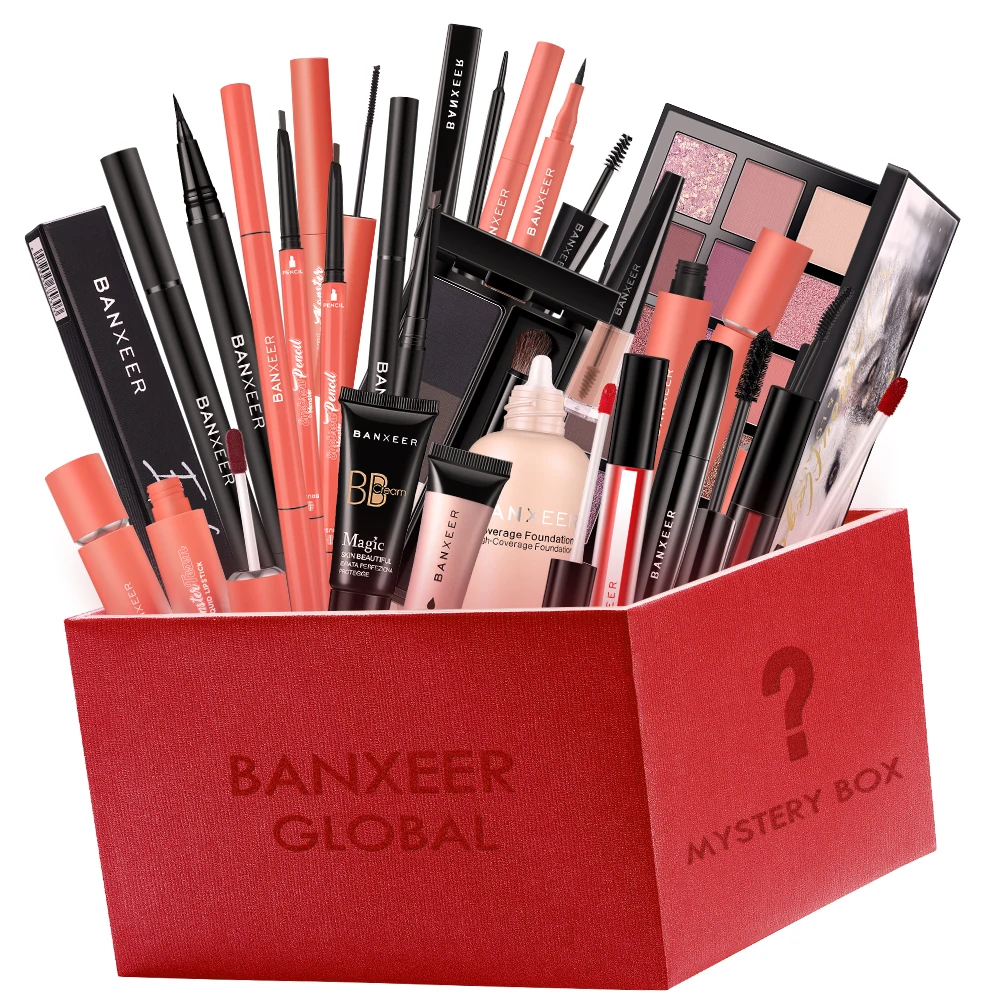 

BANXEER 2021 Global Makeup Surprise Mystery Bundle Подарочный продукт для макияжа губная помада подводка для глаз Профессиональная Косметика для женщин
