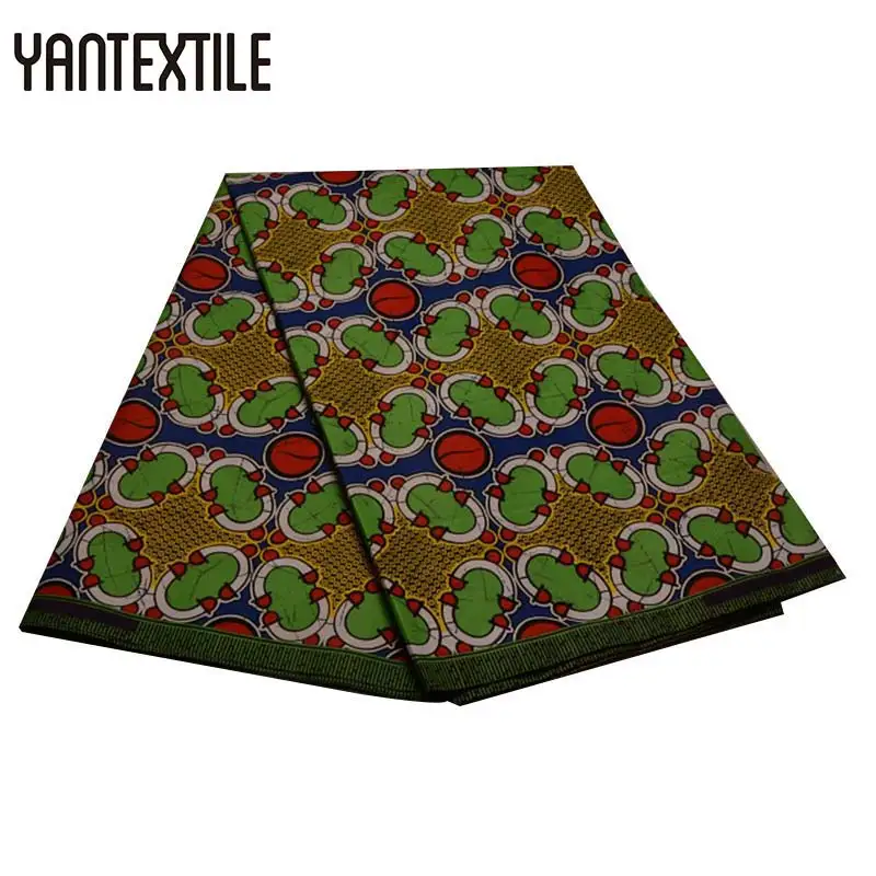 YANTEXTILE 6 ярдов Новая африканская печатная восковая ткань Tissu Africain настоящая восковая африканская ткань Анкара полиэстер нигерийская восковая ткань - Цвет: 19080002