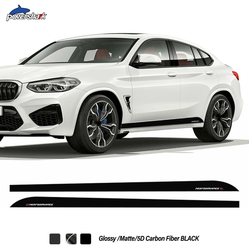 

2 Pcs M Performance Decal Side Stripes Skirt Sticker For BMW X4 G02 2018 2019 2020 2021 2022 M Sport Accessories