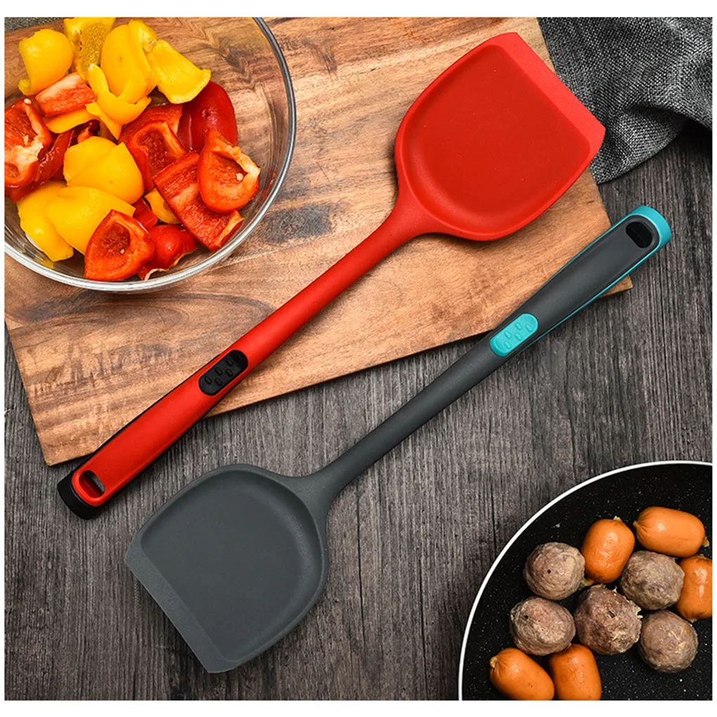 

Heat-Resistant Silicone Spatula Long Handle Cooking Baking Scraper Ladle Kitchen Utensil, Red