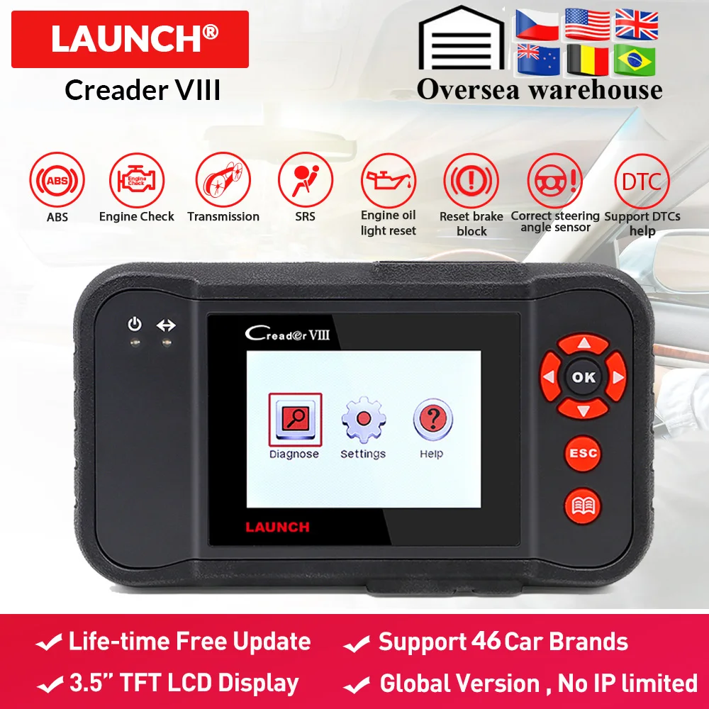 Диагностический сканер Launch x431 obd2 Creader VIII считыватель кодов для автомобильного