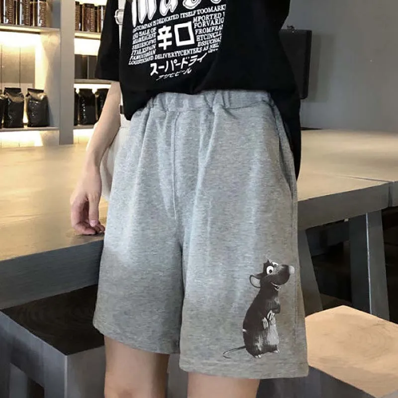 

YUNFAN 2020 Harajuku Shorts summer bf wind black five-point female straight Hong Kong flavor loose wide leg casual sport shorts