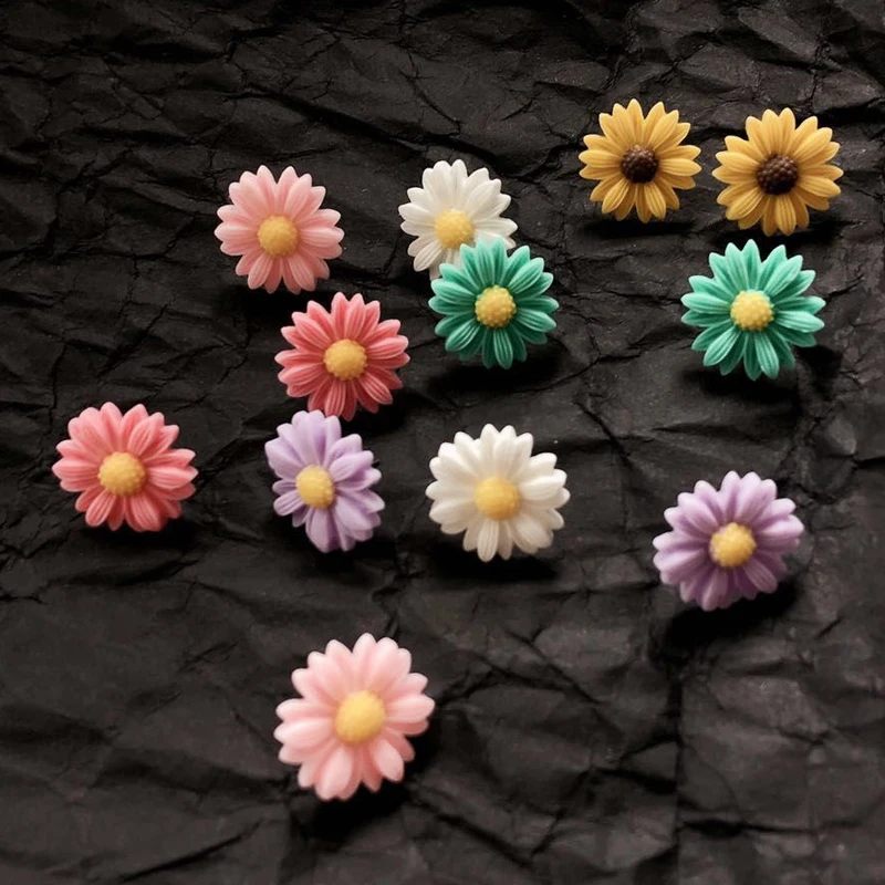 Милые милые серьги-гвоздики с маленькой маргариткой модные женские серьги в