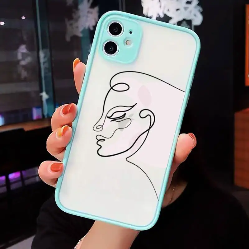 

Art Abstract Phone Case Clear Funda matte transparent For blue iPhone 7 8 x xs xr 11 12 pro plus max mini