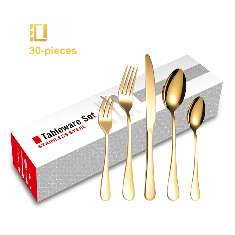 Набор столовых приборов из титана и золота 20 шт./компл. PVD