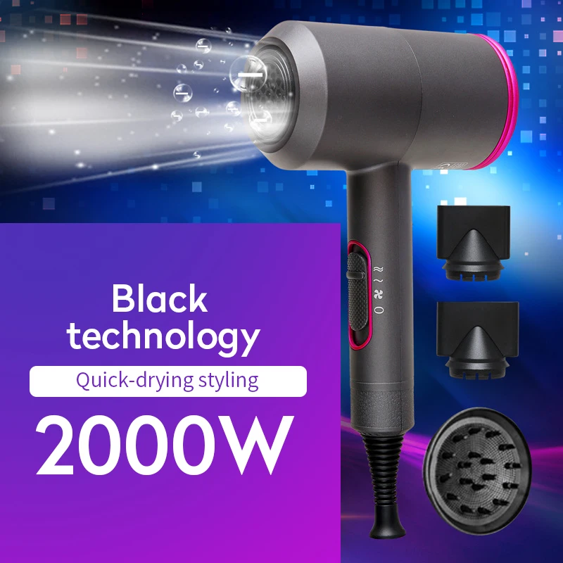 Фен для волос Профессиональный с отрицательными ионами 2000 Вт|Фены волос| |