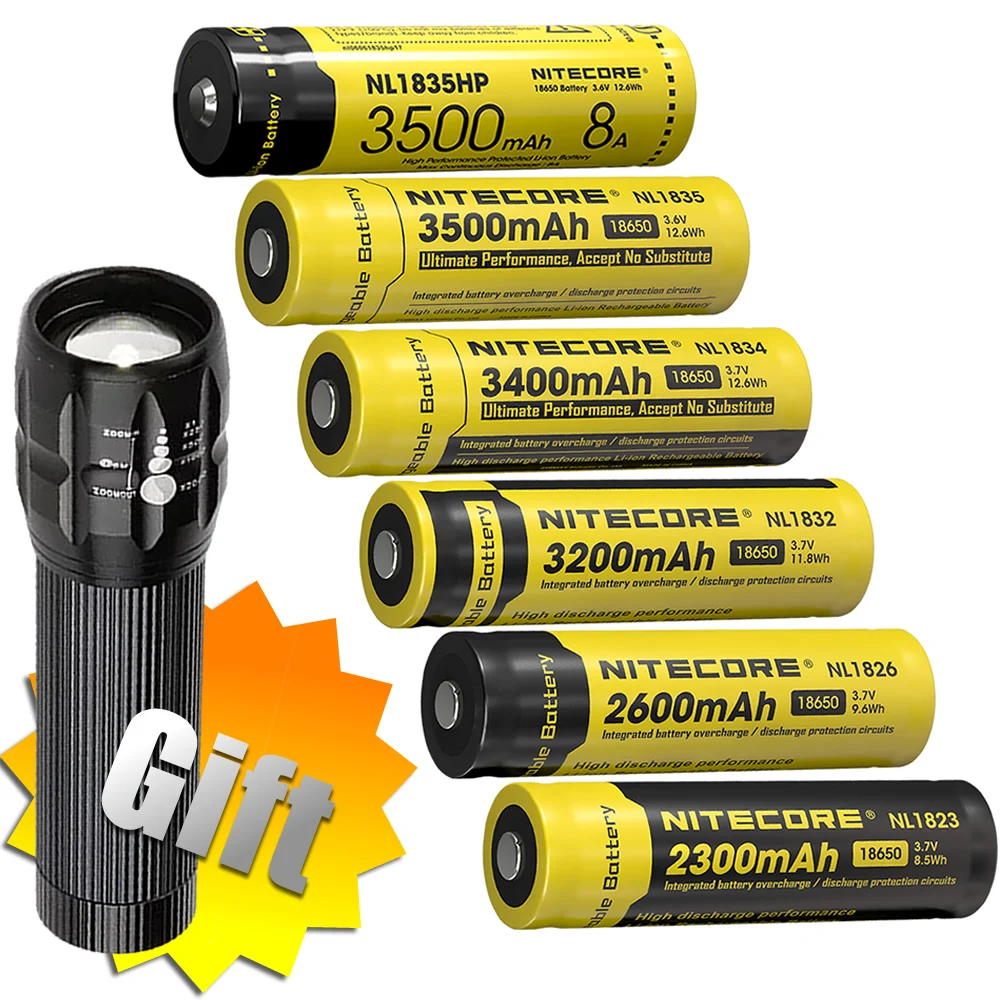 2021 Nitecore NL1835HP высокая производительность 18650 3500mAh 3 6 V 12.6Wh 8A защищённый Li Ion Топ на