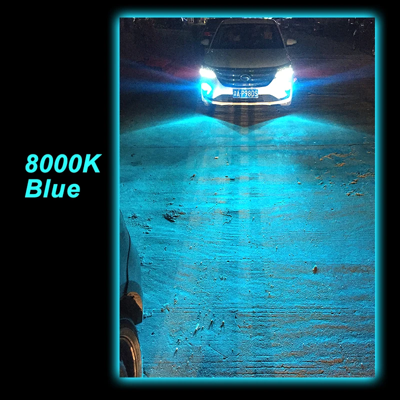 8000 К Белый Синий CNSUNNY светильник H11 9005/HB3 9006/HB4 светодиодный Противотуманные фары Дневные Фары Светильник головной светильник лампочка 2400Lm 6000K белый 3000K желтый H9 H8 H16 авто передняя противотуманная фара - Испускаемый цвет: 8000 К Белый Синий