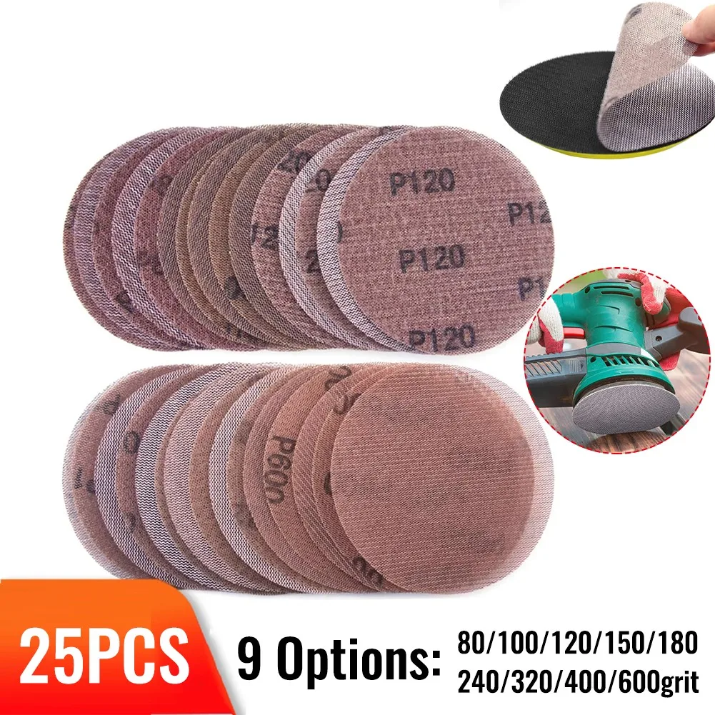 

Abrasive Sandpaper Discs Grinding Mesh Pad Sanding Sandpaper 25pcs 6inch