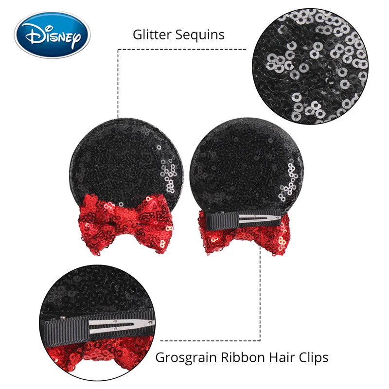 Disney в виде мышиных ушек заколка для волос Оптовая Продажа бантики с пайетками