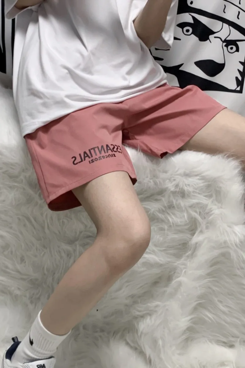 

Sports casual shorts women summer ins hundred letter print straight five-point pants loose bf wide-legged pants tide