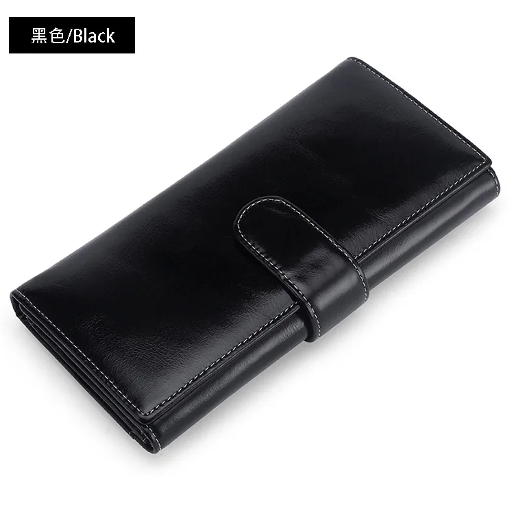 Длинный кошелек из натуральной кожи с застежкой молнией для женщин 3