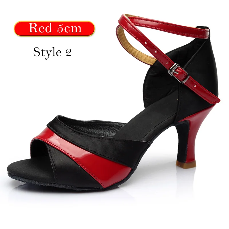Style 2 Red 5cm DIPLIP для женщин; Лидер продаж; Новинка; Брендовая обувь для латинских танцев на каблуке; обувь для танго бальных танцев для девочек; обувь для сальсы; Мягкая Обувь для бальных танцев - Цвет: Style 2 Red 5cm