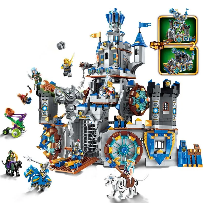 Средневековый замок льва каретка рыцаря модель боевого бункера мост