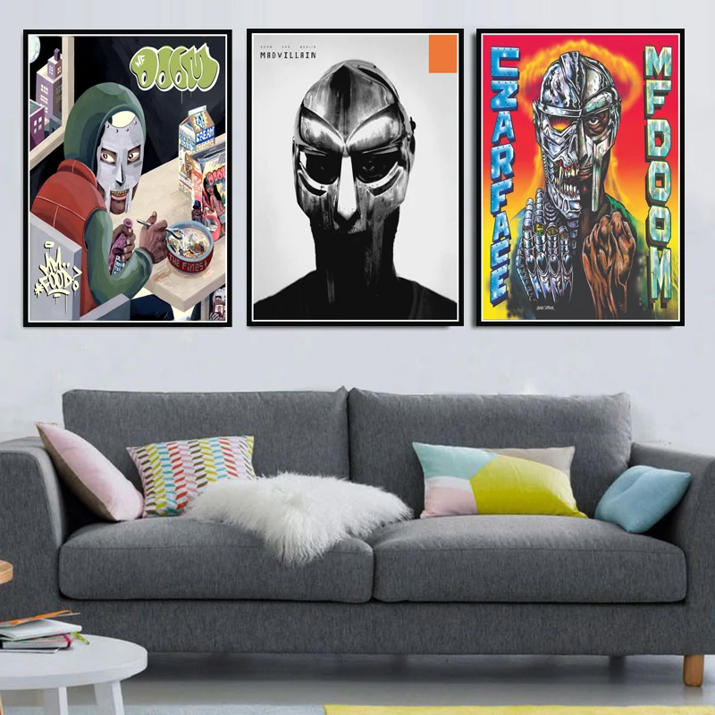 

Madvillain MF Doom Madlib Hip Hop Rap Music Album Star Room Living Wall Art Home Decor Picture Quality Canvas Painting Poster