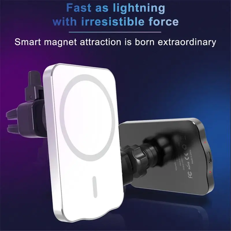 

Aluminum Alloy Fast Heat Dissipation for iPhone 12 Series New Magnetic Wireless Charger Car Mount Fast Charge Adsorption