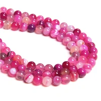 natural round loose spacer red stripe agate beads