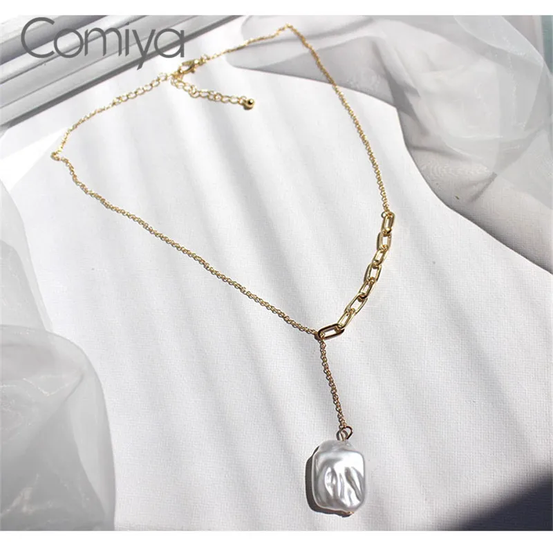 Ожерелье Comiya корейская бижутерия длинные Звенья из цинкового сплава акриловые