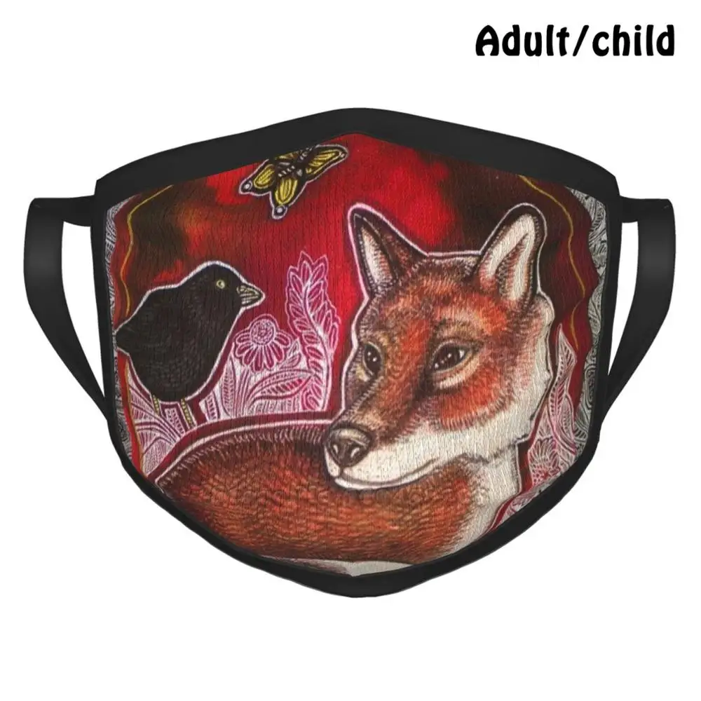 Лиса песня лучший подарок Забавный принт многоразовая маска для лица лиса черная