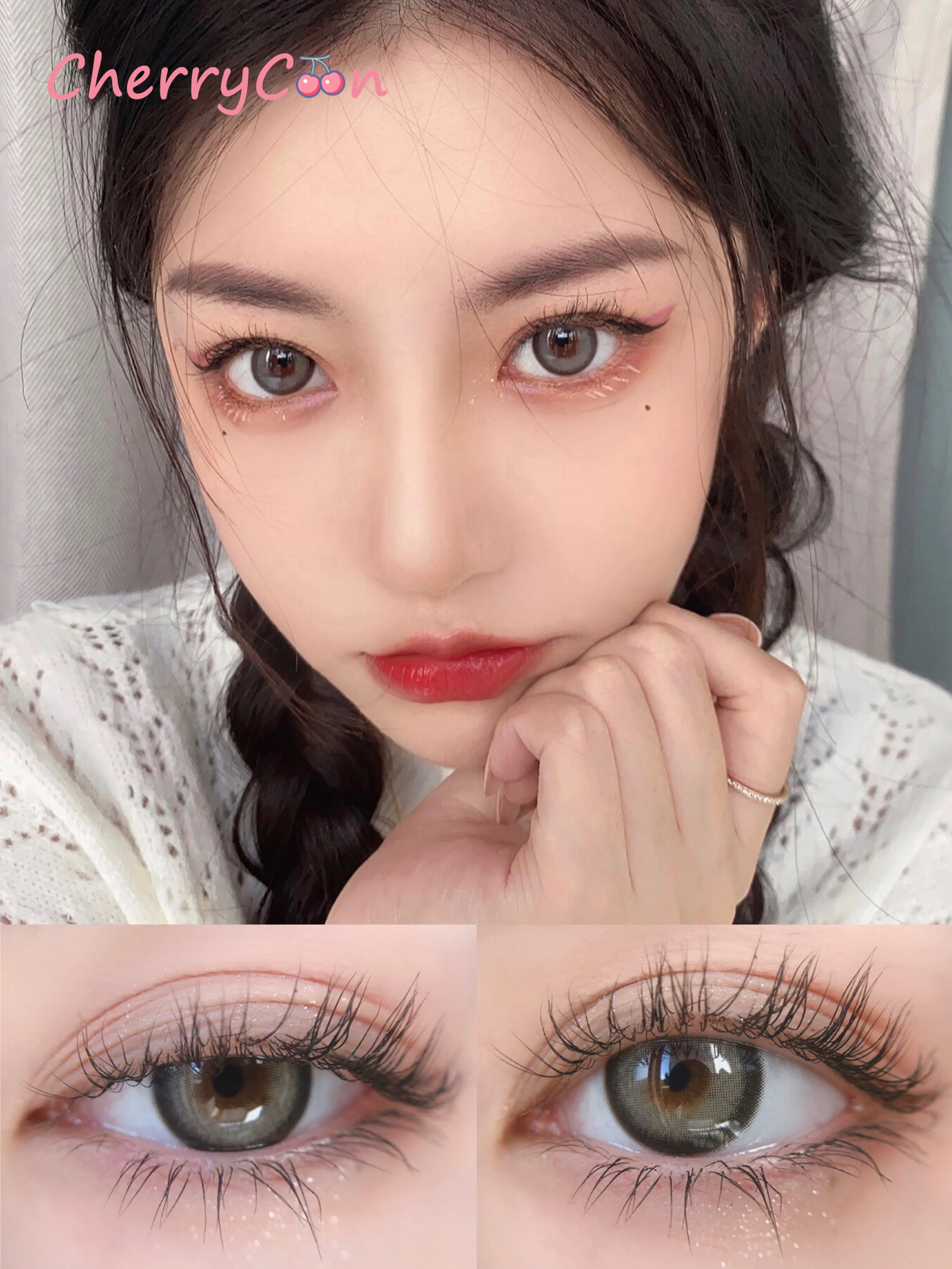 cherrycon black swan unique ring circle contact lenses colored soft for eyes big beauty pupil contact lens myopia prescription free global shipping
