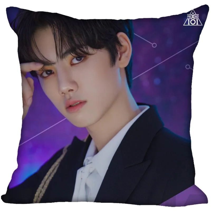 5 KPOP X1 печатная квадратная наволочка модное декоративное двустороннее атласное с узором Наволочка на заказ ваш подарок изображения - Цвет: 5