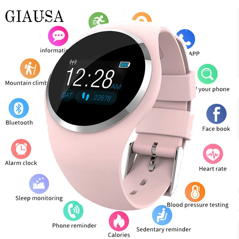 Q1 Bluetooth женские Смарт часы Модные монитор сердечного ритма фитнес трекер Smartwatch