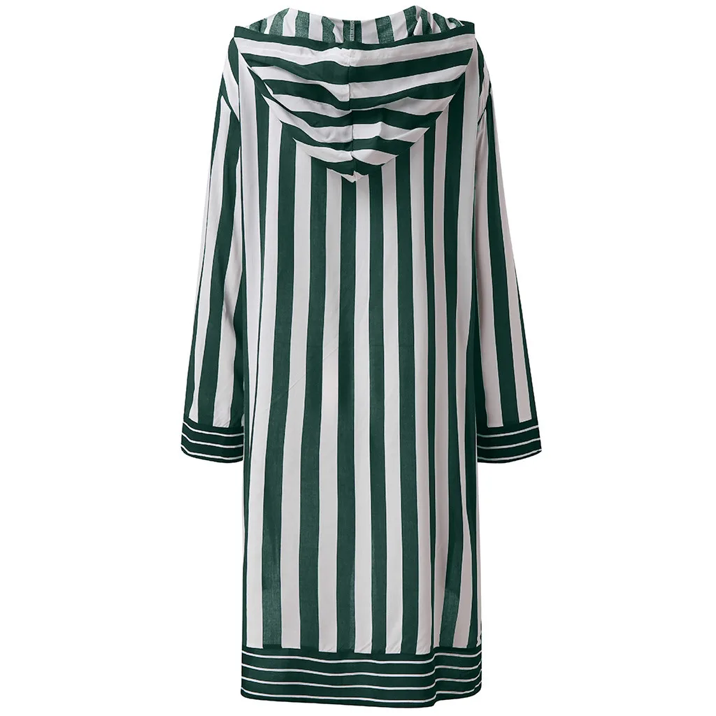 Полосатая свободная пляжная повседневная юбка с v-образным вырезом платье