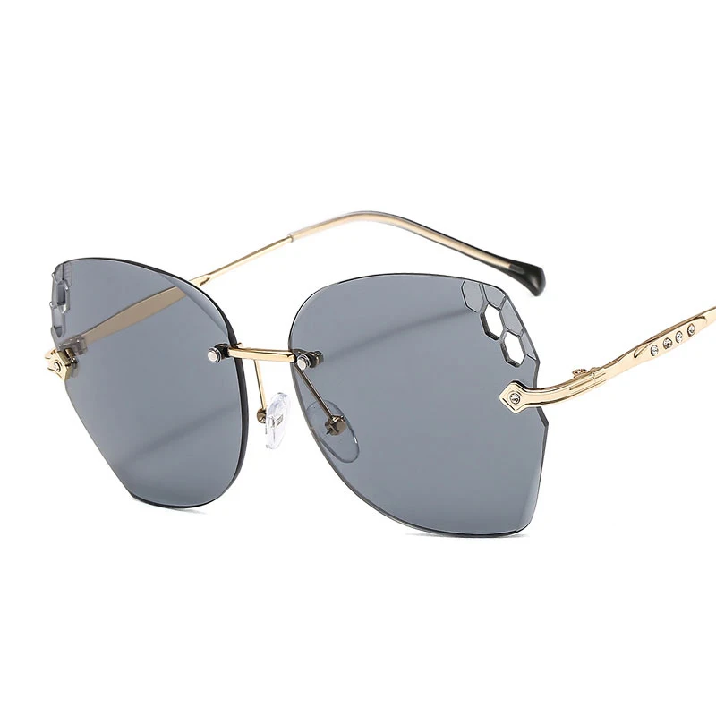 

Veshion Rimless Hollow Diamond Luxury Sunglasses Men Women Fashion Shades UV400 Vintage Glasses