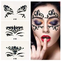 face jewels masquerade party shiny face decoration 3d crystal music dance nightculd drill sticker boby temporary tattoo sticker
