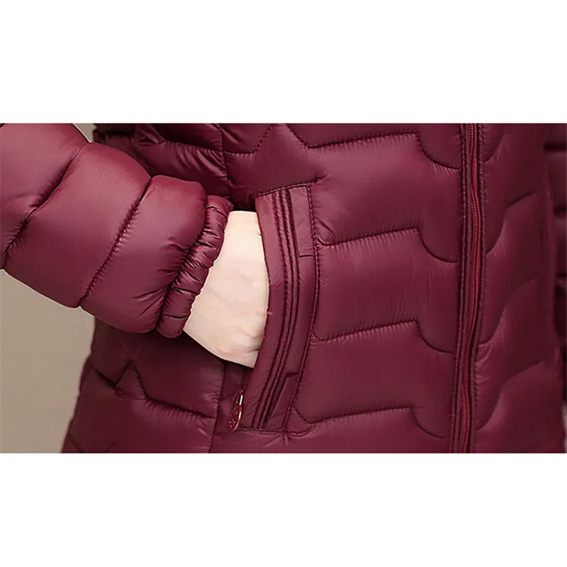 

Winter coat women black 5 colors XL-6XL plus size hooded parkas 2020 autumn new Korean slim light thin down cotton jackets LR842