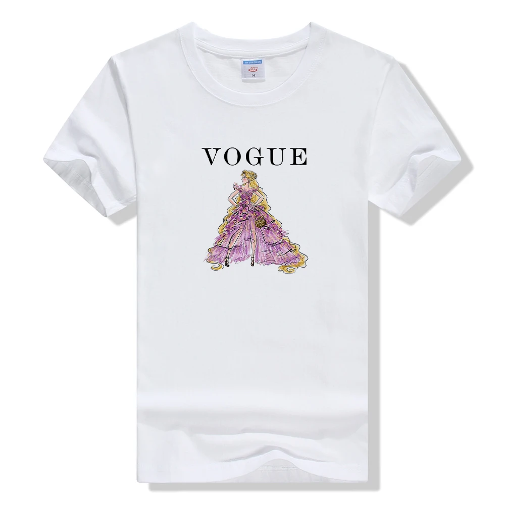 

Disney Korean Trend Women's shirt Vogue Princess Printed White T-shirt Harajuku Fashion Ulzzang Clothing Kpop Cozy Brands Tops