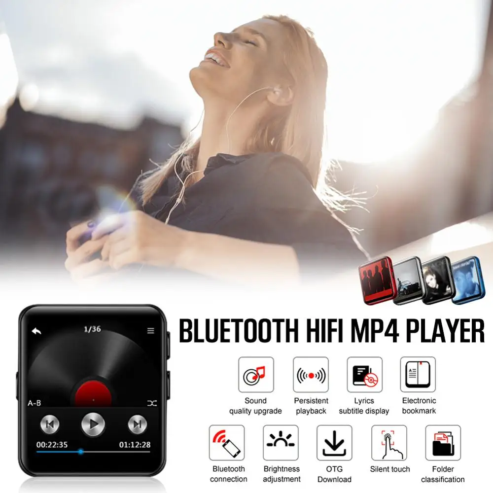mp3-плеер с Bluetooth 4,0 сенсорный экран 8 ГБ/16 ГБ HiFi музыкальный плеер Спортивный Портативный Walkman с fm-радио, электронная книга, фото, клип