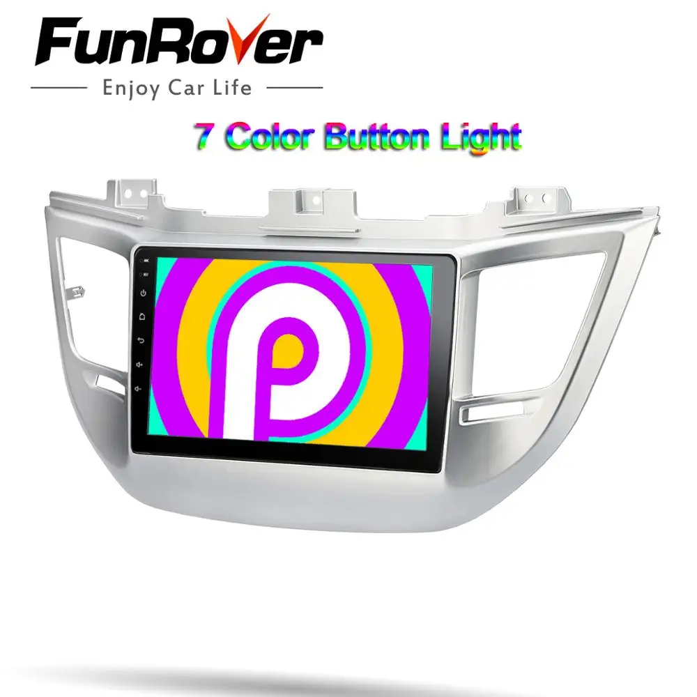 FUNROVER android 9 0 2.5D + IPS Автомобильный dvd плеер для Hyundai Tucson ix35 2015 2016 2017 радио gps Навигация