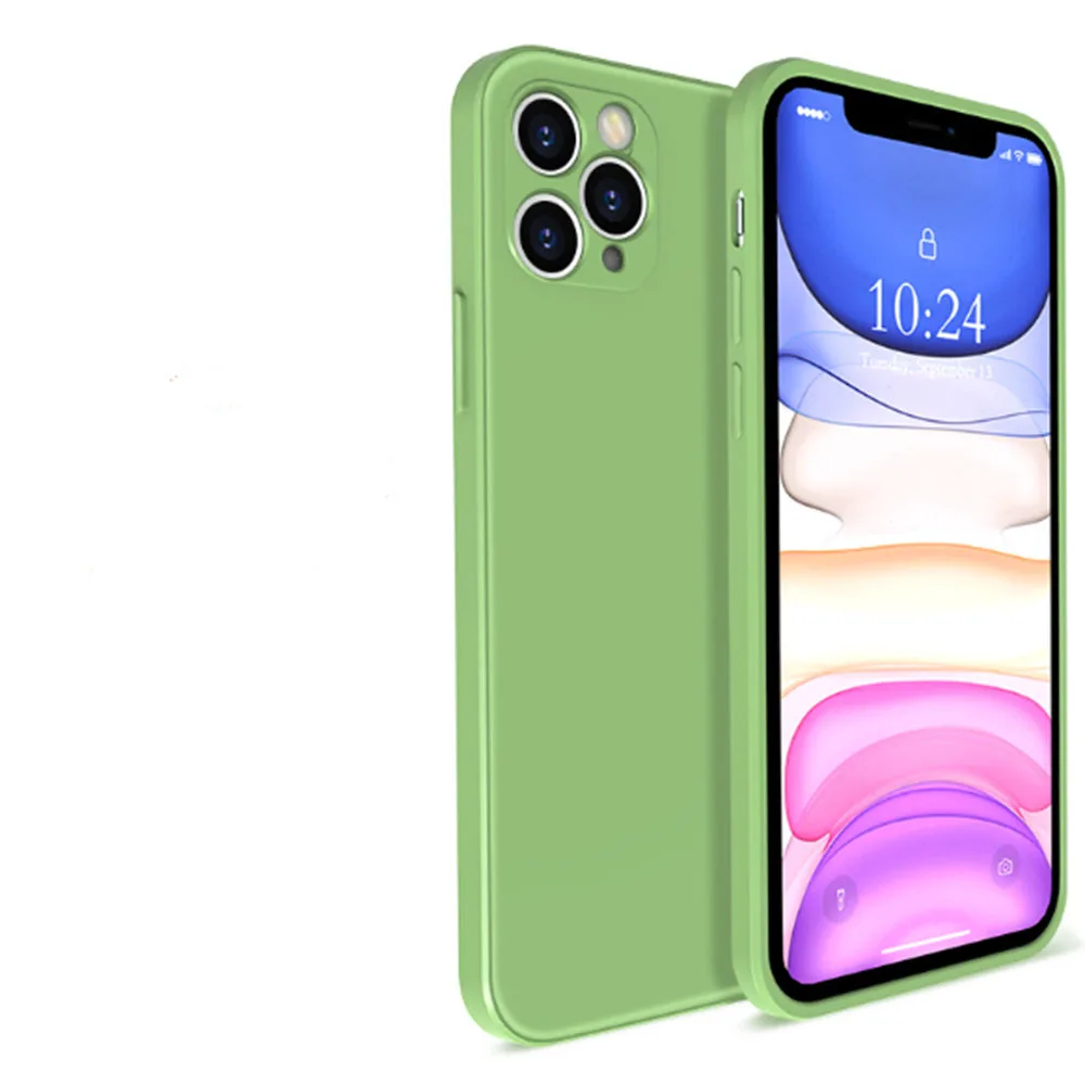 Квадратный чехол из жидкого силикона для iPhone 11 Pro Max силиконовые чехлы SE 2020
