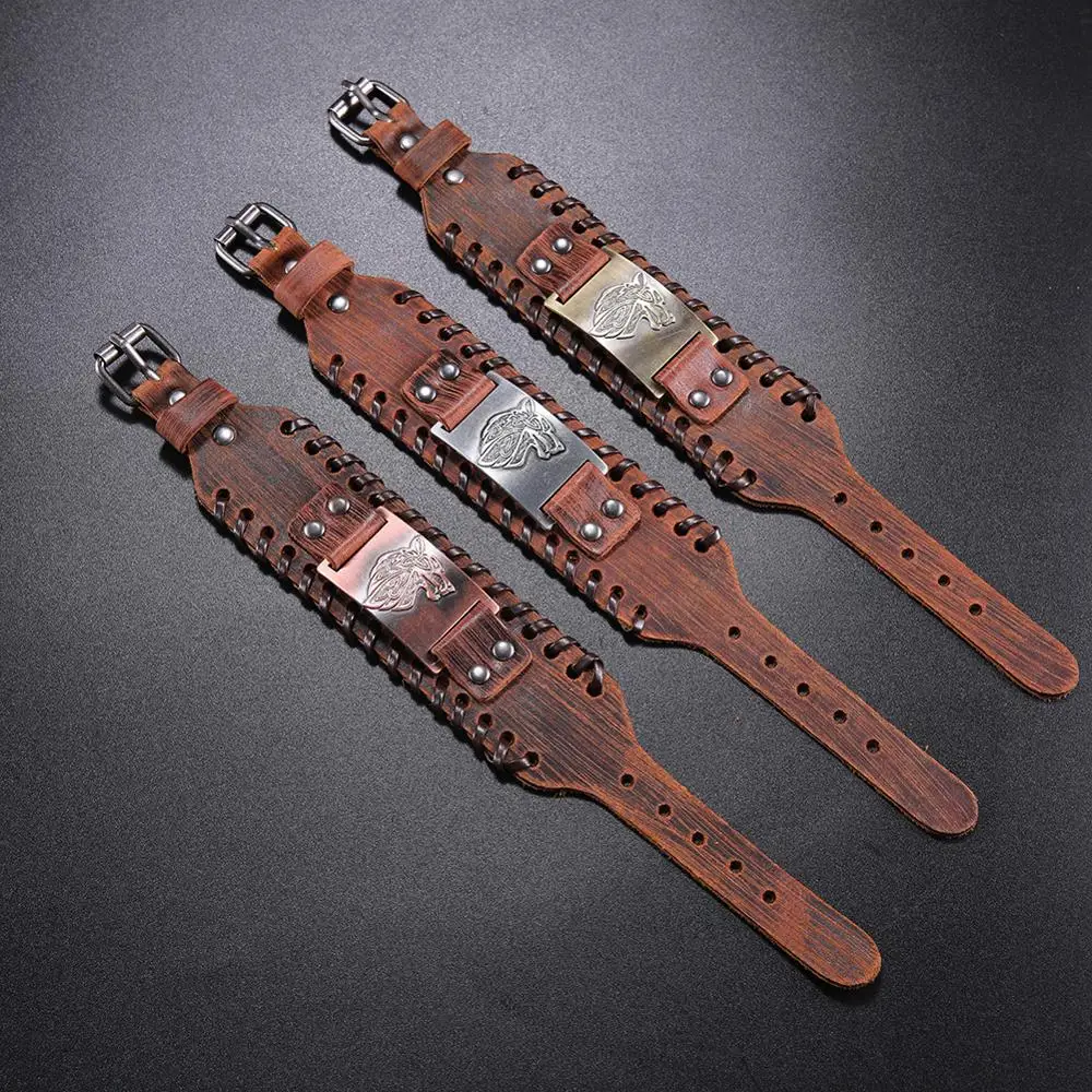 Новейший в стиле панк амулет Коловрат от солнца круглый кожаный браслет ручной