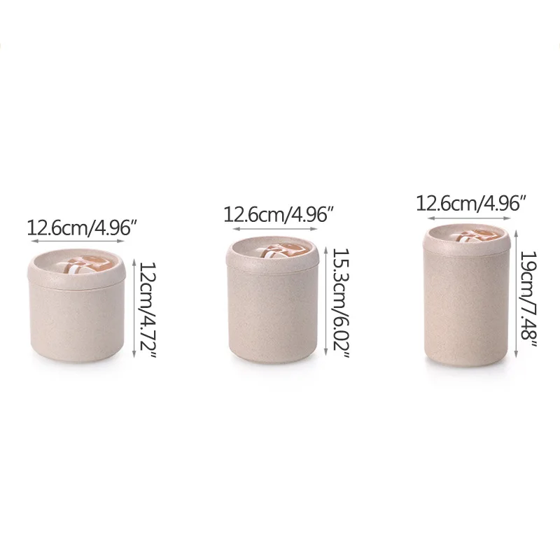 Storage Box Wheat Straw Covered Plastic Sealed Tank Kitchen Tools Multi-Function Grain | Дом и сад