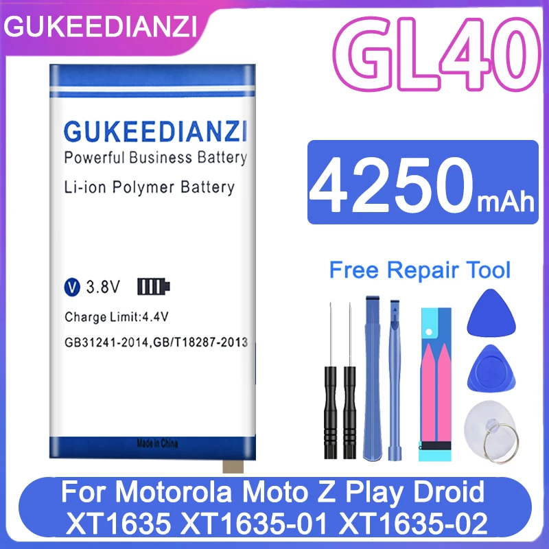 GUKEEDIANZI запасная батарея на GL40 3510 мАч для Motorola Moto Z Play Droid XT1635 01 02 03 SN|Аккумуляторы