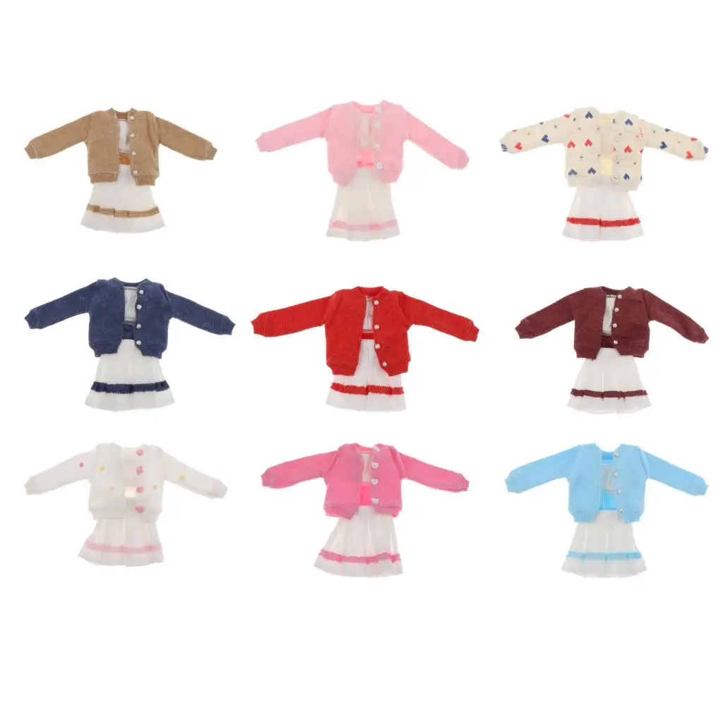

1/6 Одежда для куклы, костюм, плиссированная юбка для куклы Blythe PH 12 дюймов
