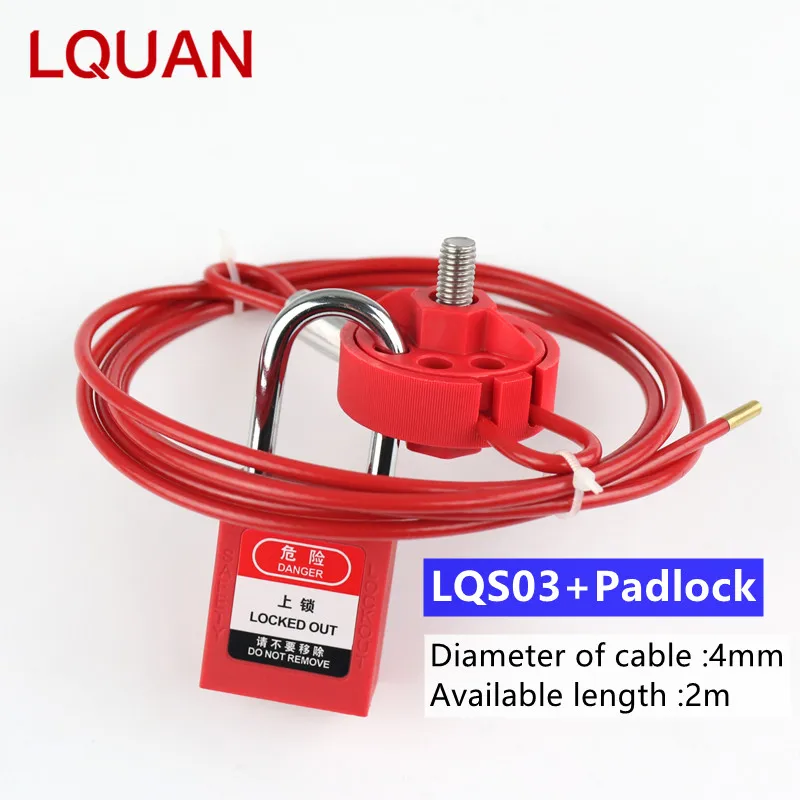 

Wheel Type Cable Lockout With Tag Steel Cable PVC Coated Insulated Cable Lockout Adjustable Valve Lock Off