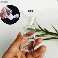 gislan 10pc clear flip cap bottles gel bottle 30ml trapezoidal empty hand sanitizer bottles refillable plastic container