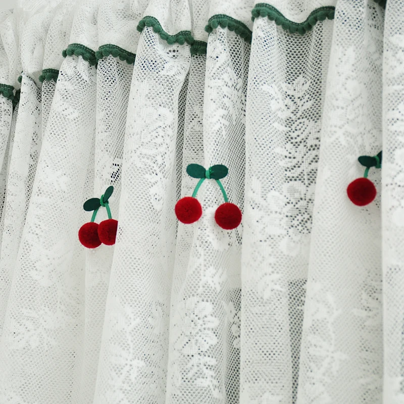 Короткие тюлевые занавески для кухни готовые белые плавающие из чистой пряжи