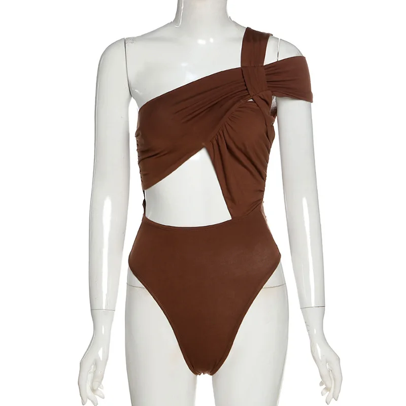 

BoozRey Women Sexy Neck Knitted Bodysuit Long Sleeve Buttons Rompers Jumpsuit One-pieces Bodysuits Suit Clothes Size Clothing