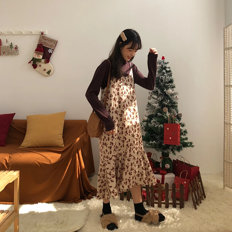 Женское винтажное платье-кушак Ulzzang платье в японском стиле с v-образным вырезом и