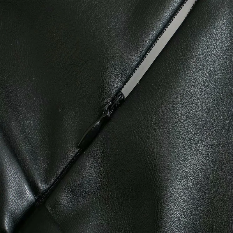 

2020 Za Pu Leather Ruched Dress Women V-neck Short Sleeve Draped Party Dresses Woman Fashion Elegant Leatherette Mini Dress