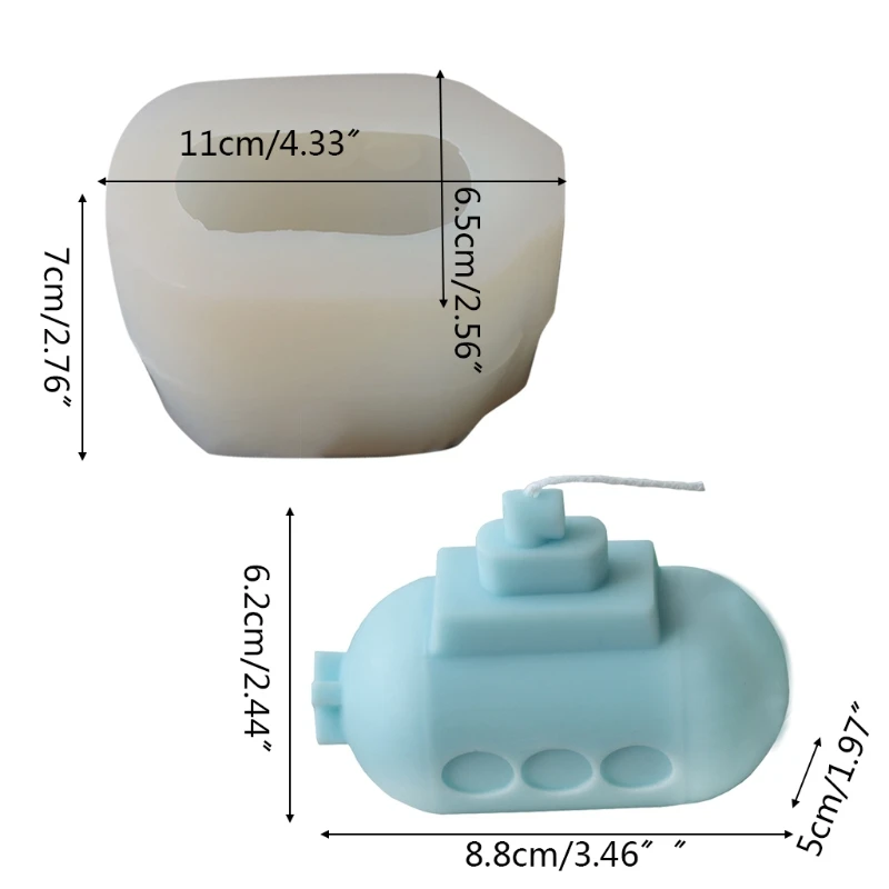 

Creative Submarine Candles Silicone Mold Aromatherapy Candle Silicone Soap Mold Handmade Non-Stick DIY Mould Chocolate