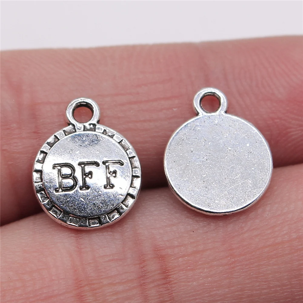 WYSIWYG 10 шт./лот круглые Bff бирки амулеты для изготовления ювелирных изделий 11x14 мм